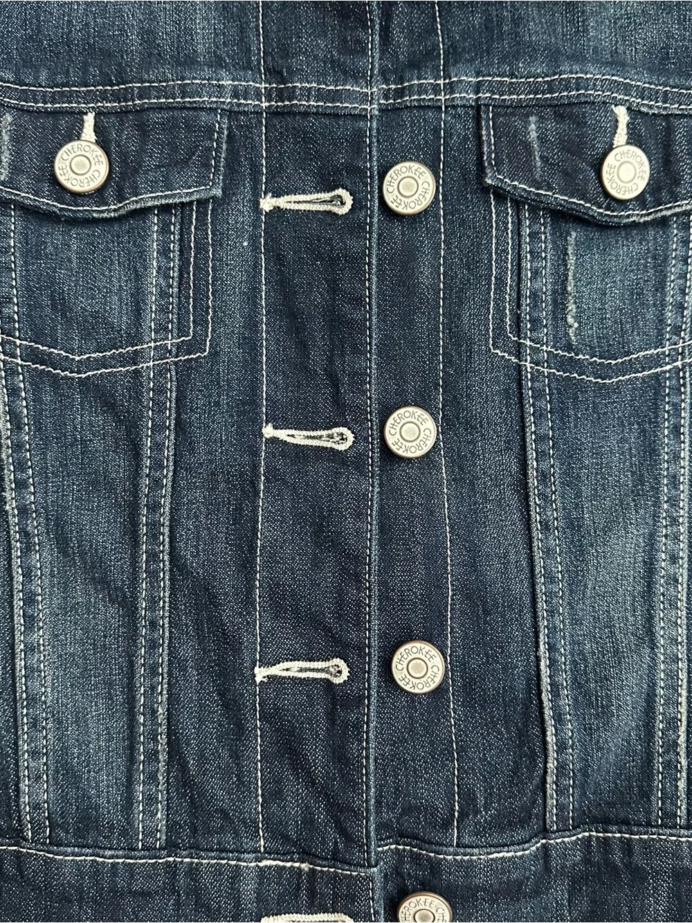 Cherokee Dark Blue Denim Vest Girls L (10/12)